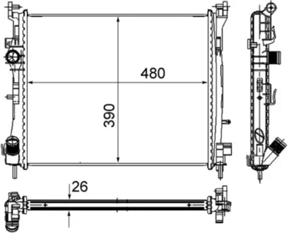Радиатор охлаждения CR947000S MAHLE