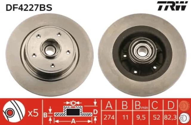 Дисковый тормоз DF4227BS TRW