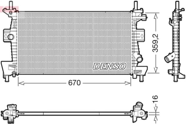 Радиатор водяной DRM10114 DENSO