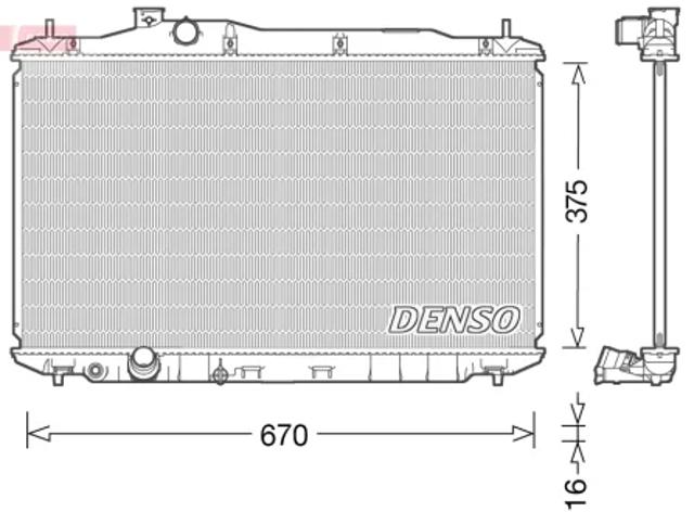 Радиатор охлаждения двигателя DRM40040 DENSO