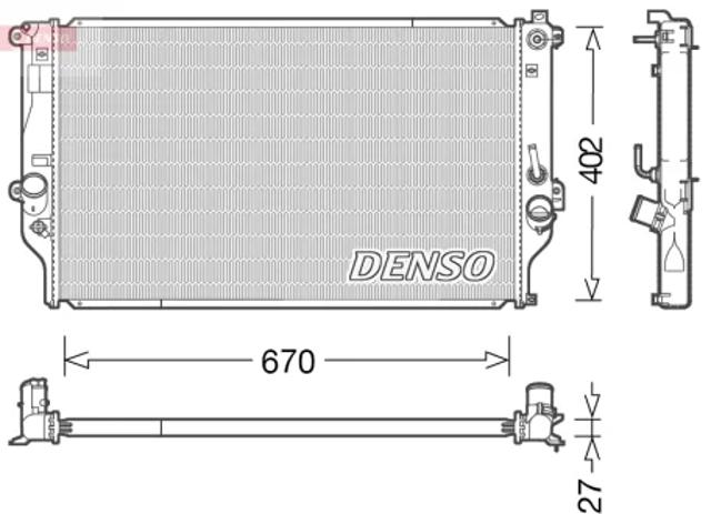 Радиатор системы охлаждения двигателя DRM50092 DENSO