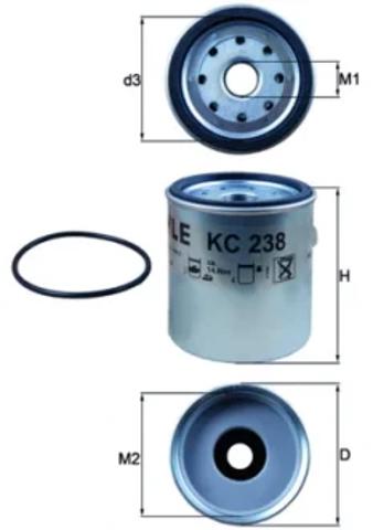 Фильтр тонкой очистки топлива KC238D MAHLE
