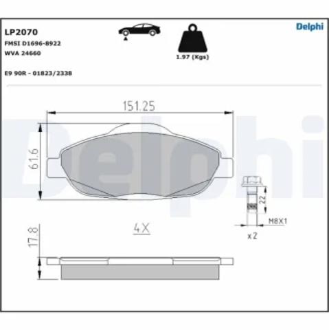 Колодки LP2070 DELPHI