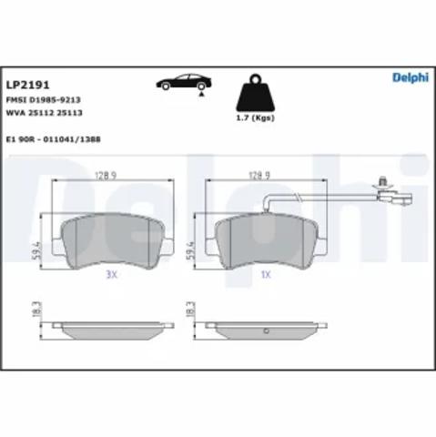 Колодки дисковые  LP2191 DELPHI