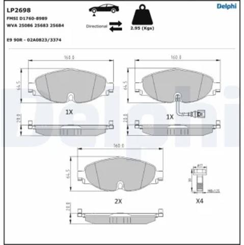 Колодки LP2698 DELPHI