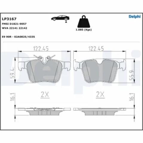 DELPHI LP3167 Задние тормозные колодки в наличии Черновцы