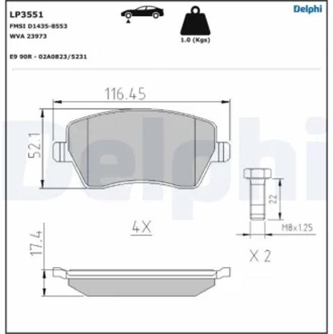 Тормозные колодки LP3551 DELPHI