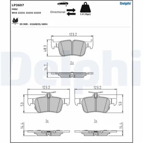 LP3607 Колодки тормозные задние дисковые купить Харьков