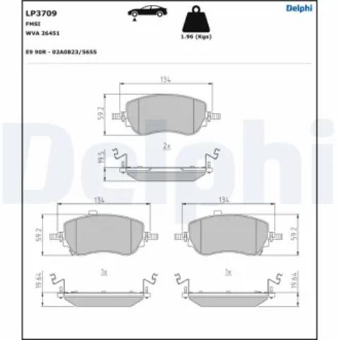 Тормозные колодки LP3709 DELPHI