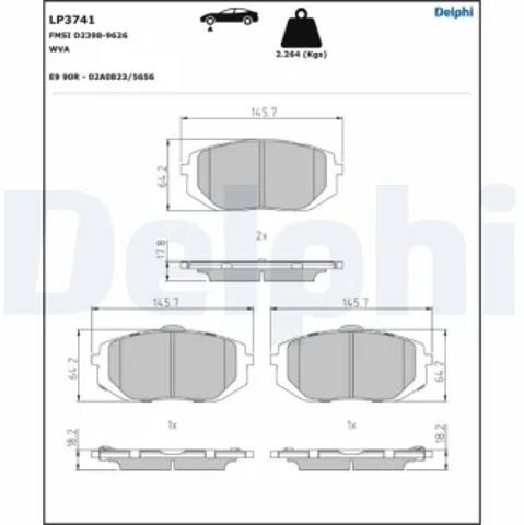 Тормозные колодки LP3741 DELPHI