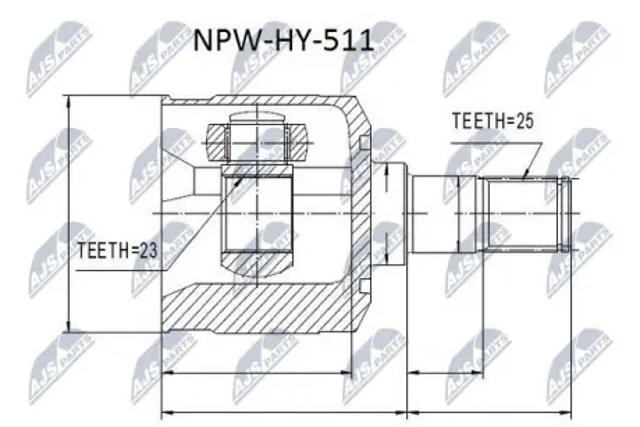 ШРУС внутренний, передний NPWHY511 NTY