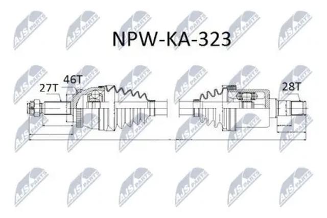 Привод передний левый NPWKA323 NTY