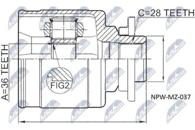 NTY NPWMZ037 Шрус внутренний левый в наличии Кривой Рог