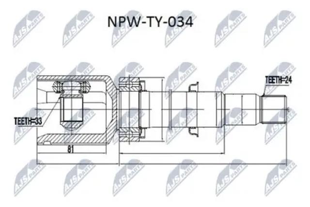 Шарнир привода внутренний NPWTY034 NTY