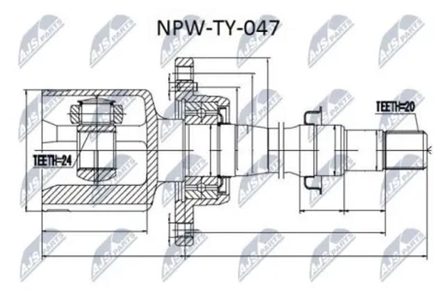 Шарнир привода внутренний NPWTY047 NTY