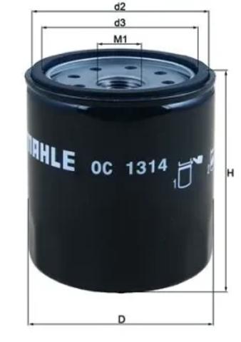Фильтр масляный ДВС OC1314 MAHLE