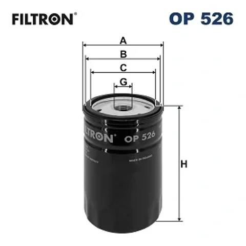 Фильтр масляный грубой очистки (полнопоточный) OP526 FILTRON