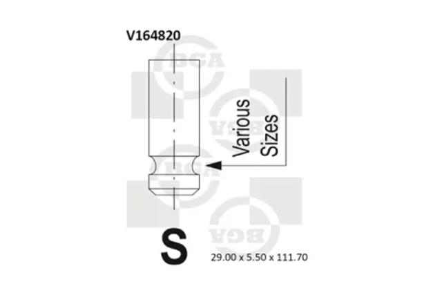 Клапан впускной V164820 BGA