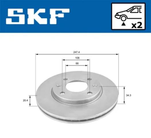 Передний тормозной диск VKBD80092V2 SKF
