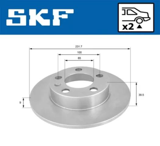 Задний дисковый тормоз VKBD90023S2 SKF