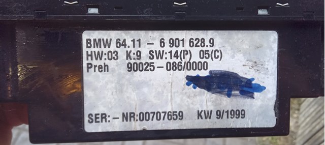 BMW 64116901628 Блок управления режимами отопления/кондиционирования в наличии Павлоград
