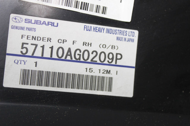 SUBARU 57110AG0209P Крыло переднее правое в наличии Павлоград