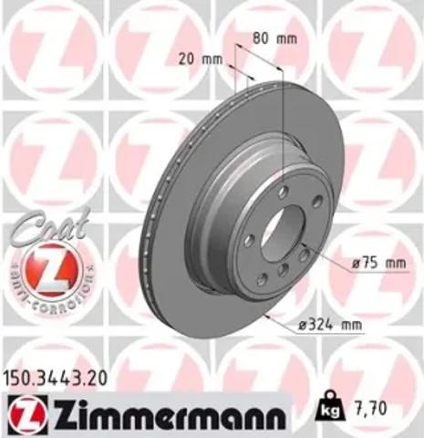 Дисковый тормоз 150344320 ZIMMERMANN