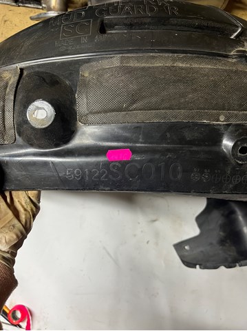 Подкрылок заднего крыла, левый 59122SC010 SUBARU