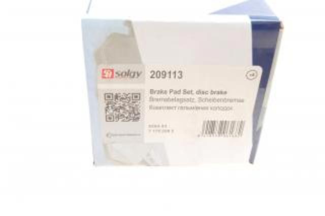 SOLGY 209113 Колодки тормозные задние дисковые в наличии Винница