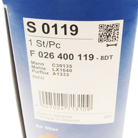 BOSCH F026400119 Фильтр воздушный в наличии Киев