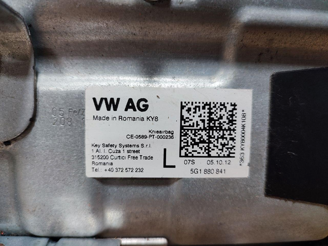 VAG 5G1880841 Подушка безопасности (AIRBAG) водительская, защиты коленей в наличии Харьков