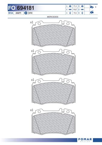 FO694181 Передние тормозные колодки купить Житомир