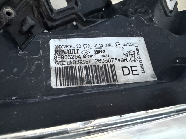 RENAULT 260607549R Левая фара в наличии Ирпень