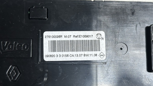 275100026R RENAULT Блок управления режимами отопления/кондиционирования купить в Киев