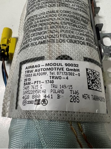 4G8880441B Подушка безопасности (AIRBAG) спинки сиденья левого купить Кривой Рог