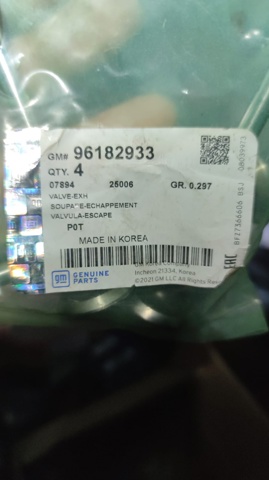 Выхлопной клапан 96182933 GM