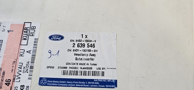 FORD 2639546 Фара левая в наличии Украина