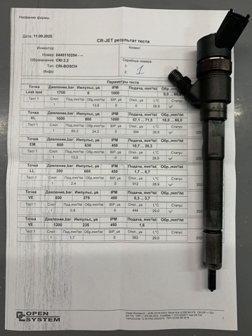 BOSCH 0445110254 Форсунка впрыска топлива в наличии Черновцы