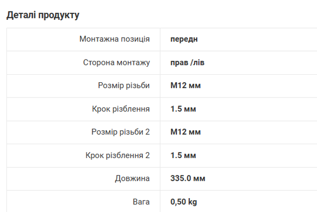 LMI26774 Стойка стабилизатора переднего купить Украина