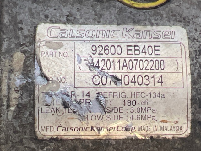 92600EB40E NISSAN Компрессор кондиционера купить в Запорожье
