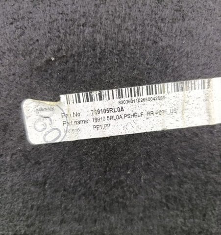 799105RL0A NISSAN Полка салона задняя купить в Николаев