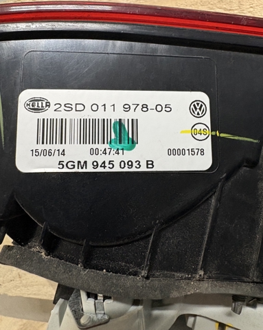 5GM945093B VAG Фонарь задний левый внутренний купить в Хмельницкий