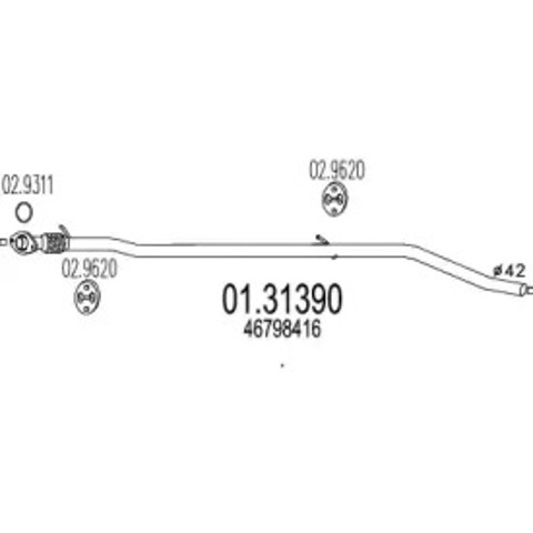 MTS 0131390 Глушитель, центральная часть в наличии Украина