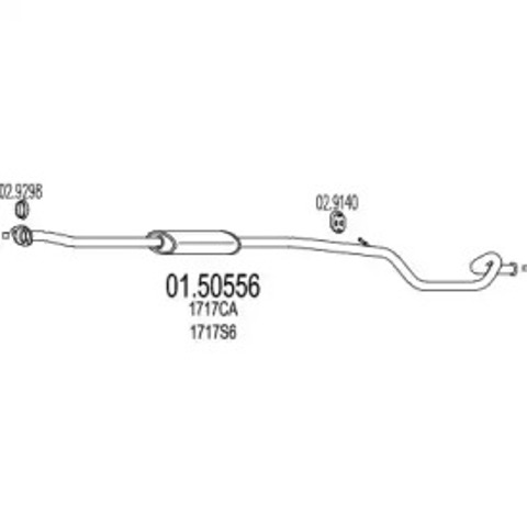 0150556 MTS Глушитель, центральная часть купить в Киев