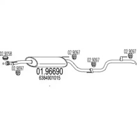 0196690 MTS Глушитель, задняя часть купить в Сумы