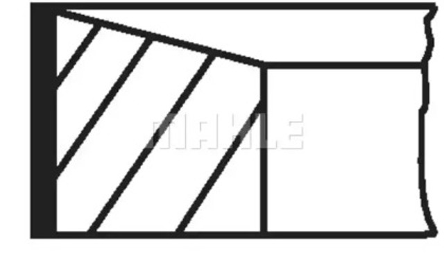 MAHLE 02207N2 Комплект поршневых колец на 1 цилиндр, 2-й ремонт (+0,50) в наличии Кривой Рог