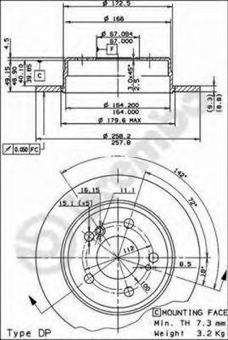 08473814 BREMBO Диск тормозной задний купить в Ровно