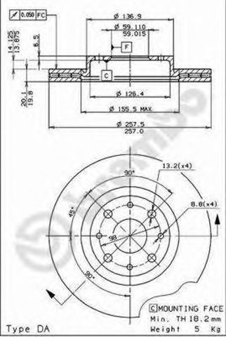 09587011 BREMBO Передние тормозные диски купить в Ужгород