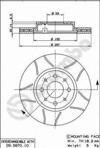 BREMBO 09587075 Передние тормозные диски в наличии Днепр