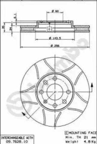 BREMBO 09762875 Передние тормозные диски в наличии Львов